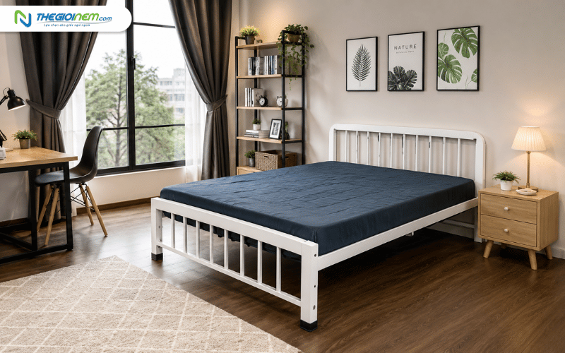 Giường sắt sơn tĩnh điện gọn nhẹ 